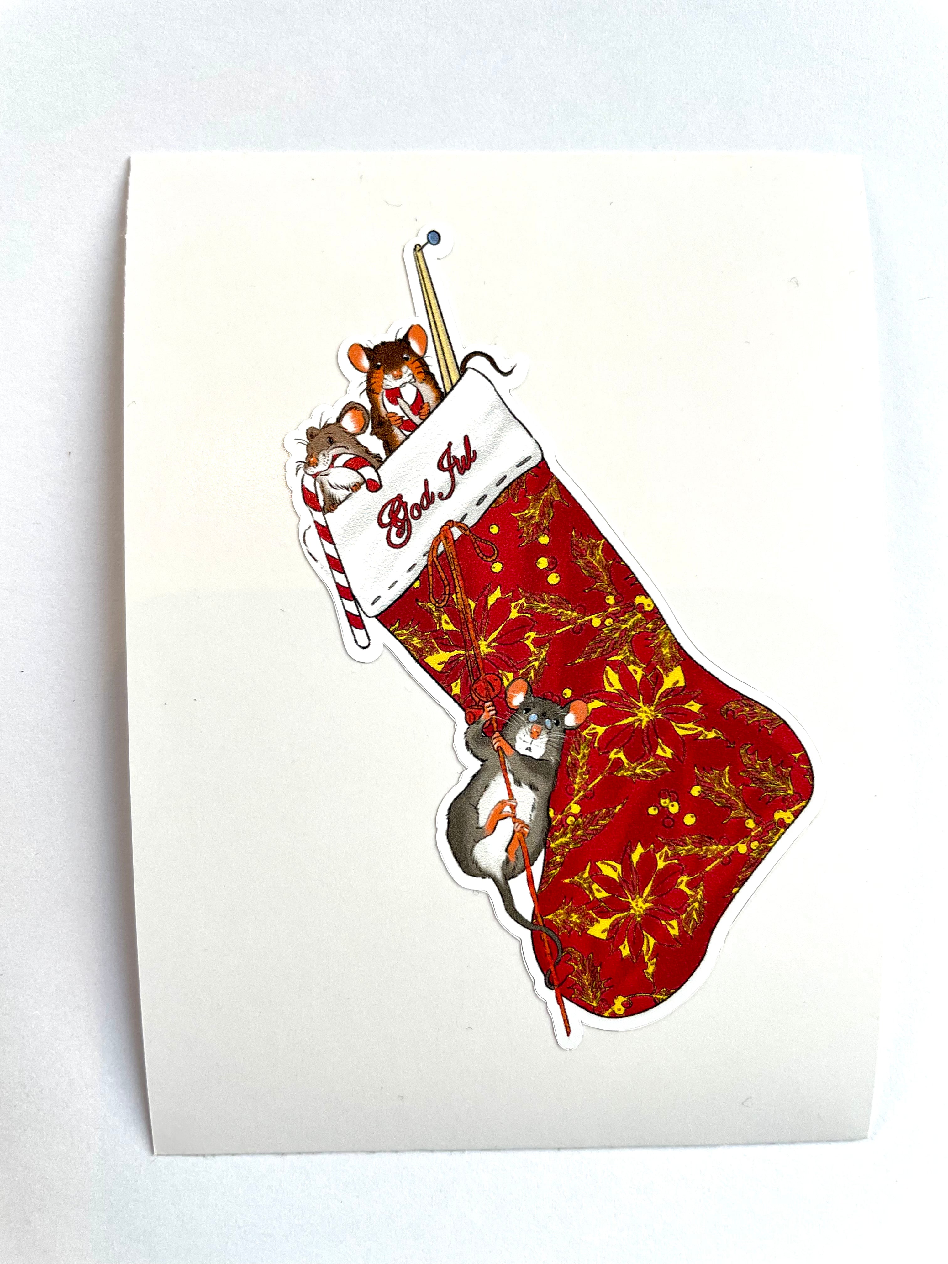 Julesokk klistremerke