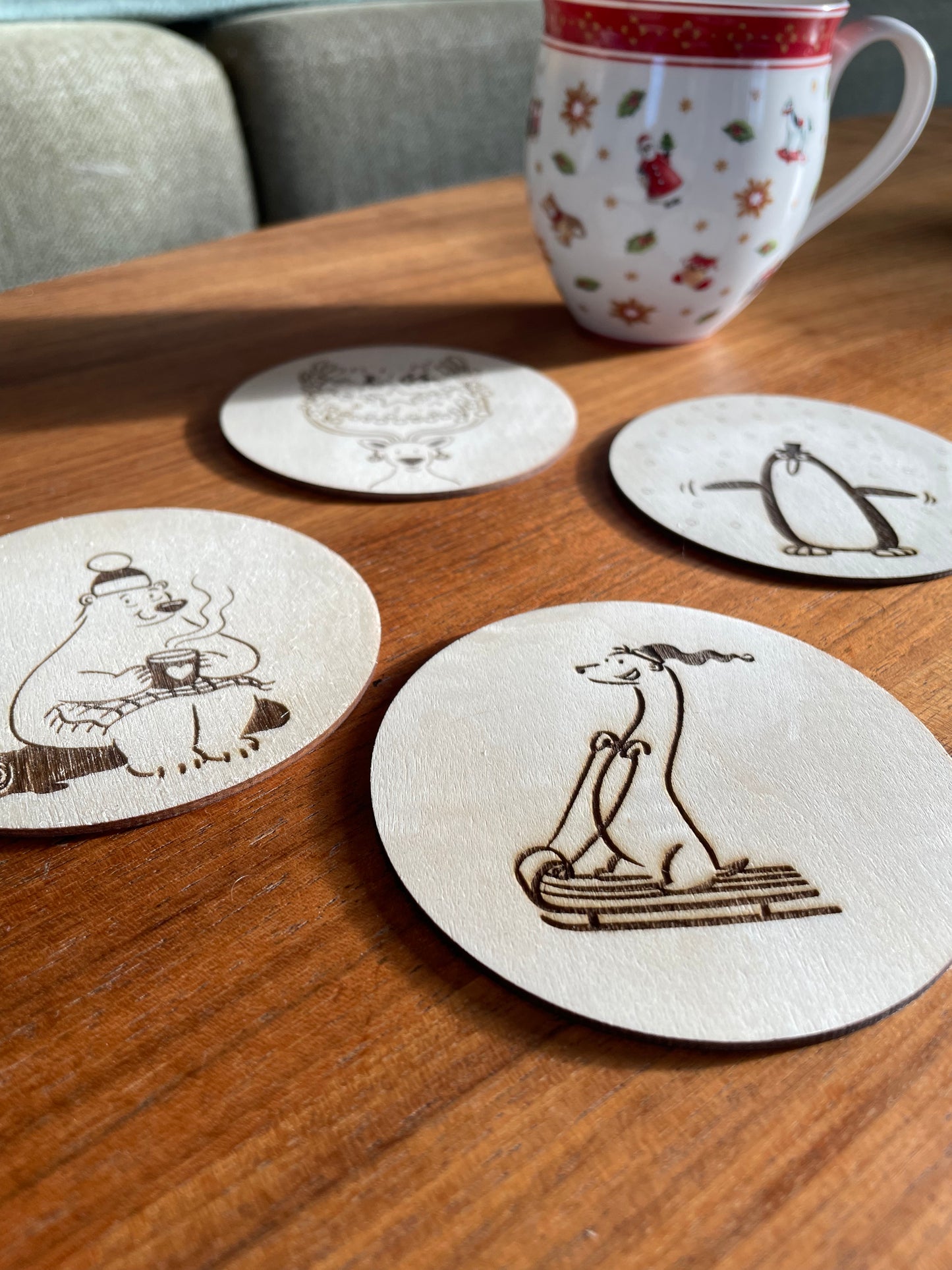 4 pack winter coasters