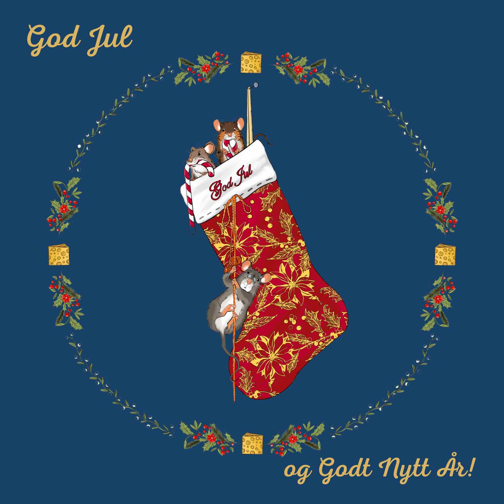 Julesokk mini print