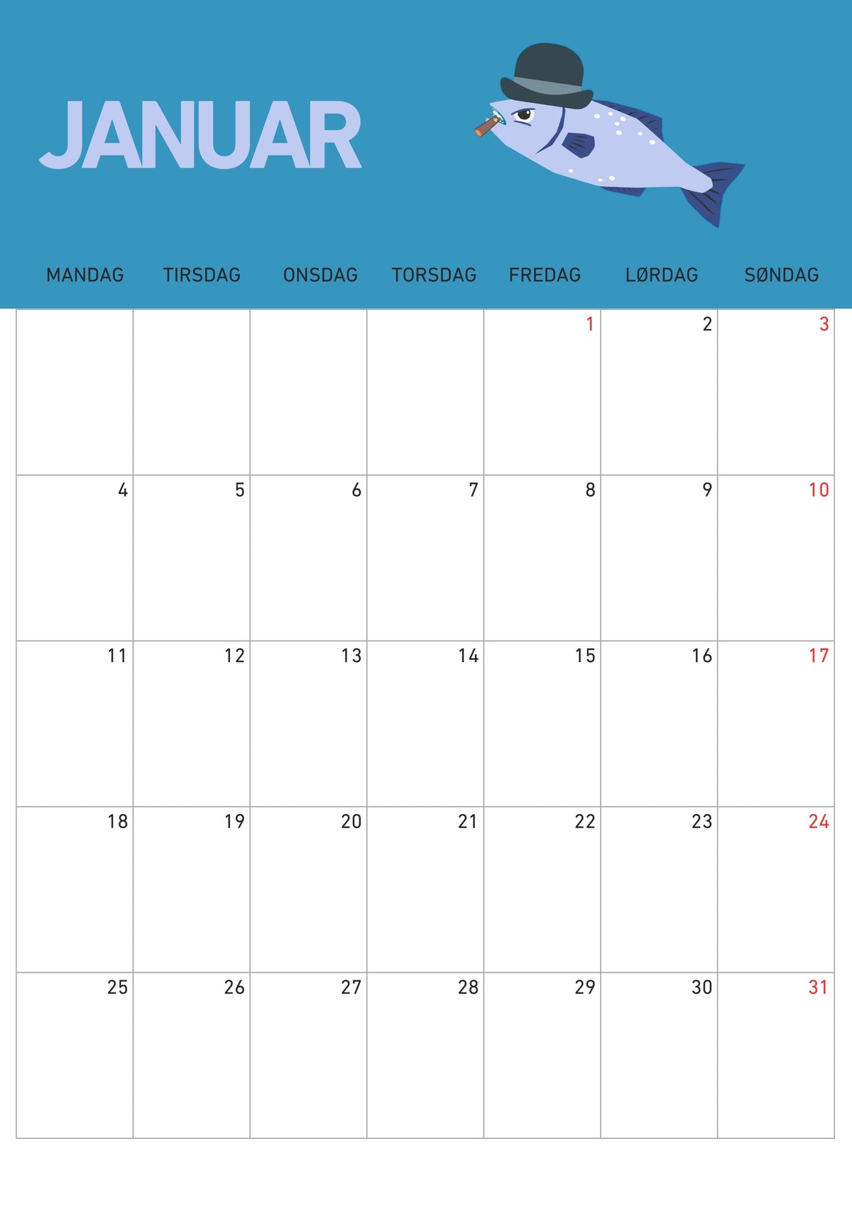 2027 kalender as we say in Norway