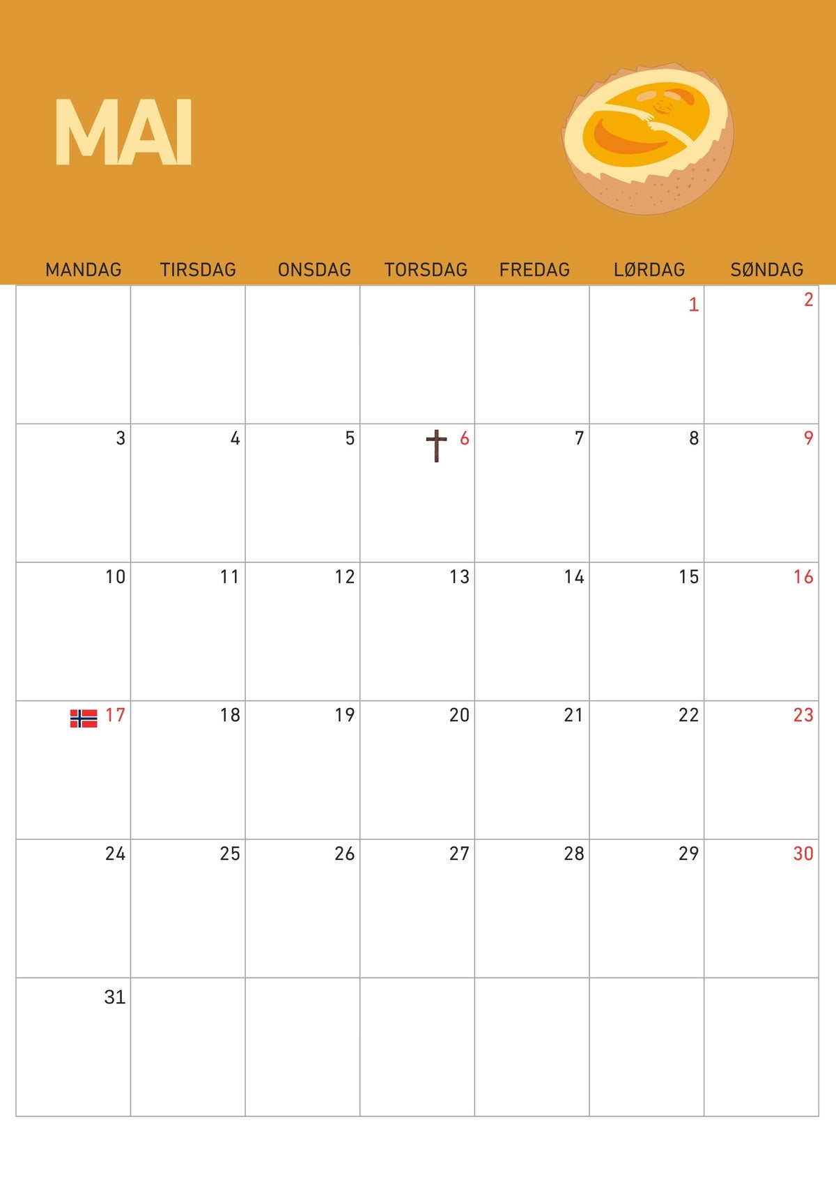 2027 kalender as we say in Norway