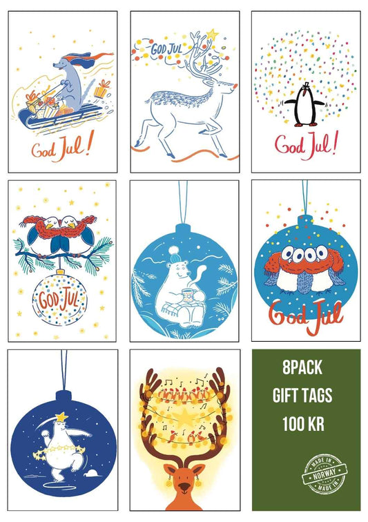 8 pack Christmas gift tags